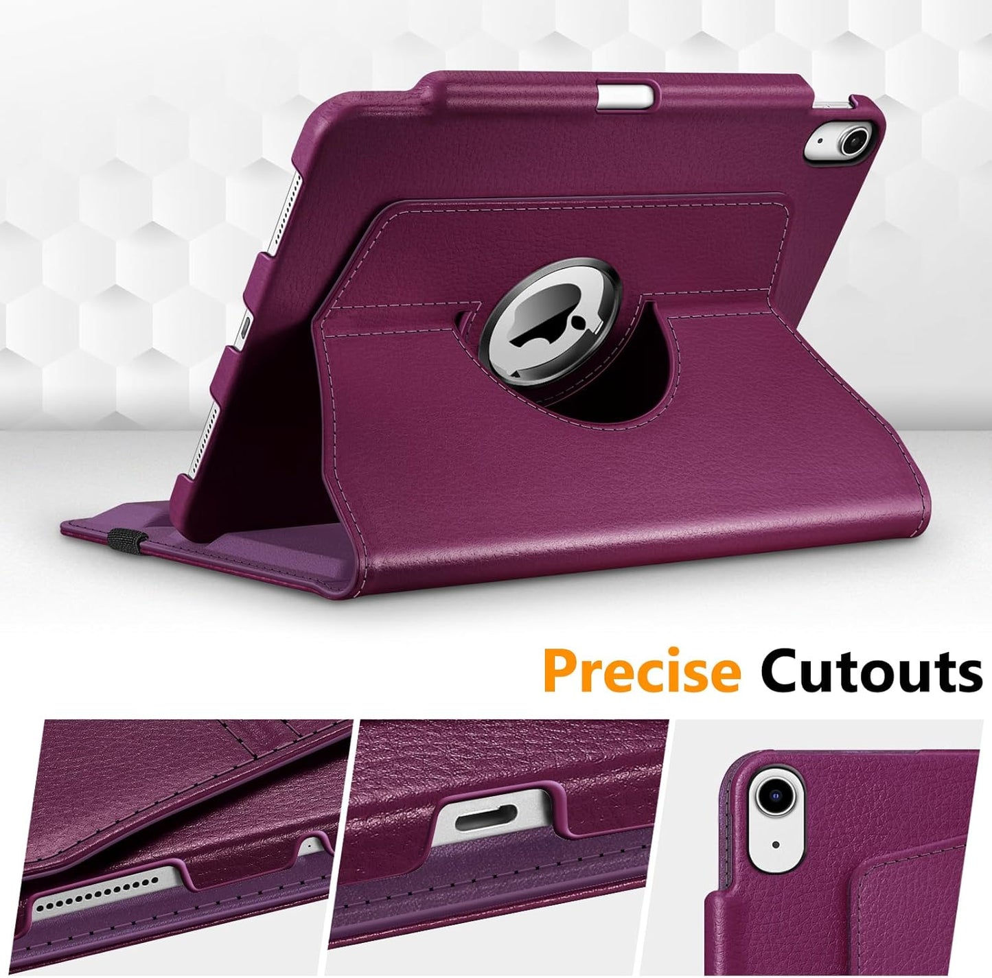 Rotating Case for Ipad Air 11-Inch M3 (2025) / M2 (2024), Ipad Air 5Th (2022) / 4Th Generation (2020) 10.9 Inch - 360 Degree Rotating Protective Stand Cover W/Pencil Holder, Purple