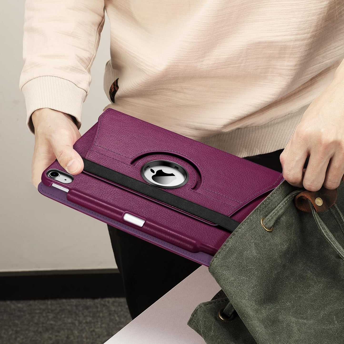 Rotating Case for Ipad Air 11-Inch M3 (2025) / M2 (2024), Ipad Air 5Th (2022) / 4Th Generation (2020) 10.9 Inch - 360 Degree Rotating Protective Stand Cover W/Pencil Holder, Purple