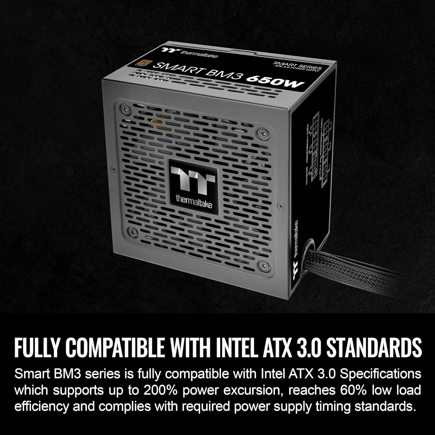 Smart BM3 650W 80Plus Bronze ATX 3.0 & PCIE 5.0 Ready Semi-Modular Power Supply; 105°C/221°F Japanese Capacitor; 5 Year Warranty; PS-SPD-0650MNFABU-3