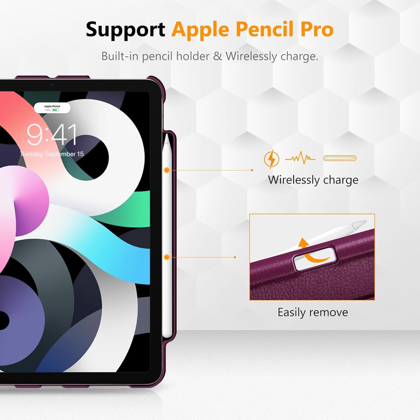 Rotating Case for Ipad Air 11-Inch M3 (2025) / M2 (2024), Ipad Air 5Th (2022) / 4Th Generation (2020) 10.9 Inch - 360 Degree Rotating Protective Stand Cover W/Pencil Holder, Purple