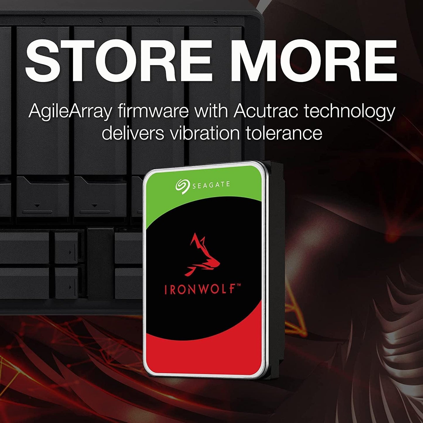 Ironwolf 10TB NAS Internal Hard Drive HDD – CMR 3.5 Inch SATA 6Gb/S 7200 RPM 256MB Cache for RAID Network Attached Storage, with Rescue Service (ST10000VN0008)