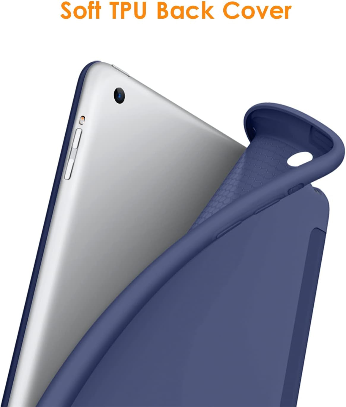 for Ipad Air 1St Edition Case, (NOT for Ipad Air 2 and Air 3) Ultra Slim Lightweight Smart Trifold Stand with Flexible Soft TPU Back Cover [Auto Sleep/Wake], Navy Blue
