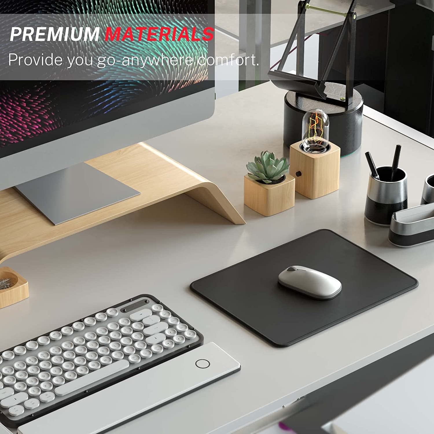 Mouse Pad [30% Larger] with Stitched Edges, 3 Pack Premium-Textured & Waterproof Mousepad Bulk with Non-Slip Rubber Base for Computers, Laptop, PC, Office & Home, 8.5 X 11 X 0.12 In, Black