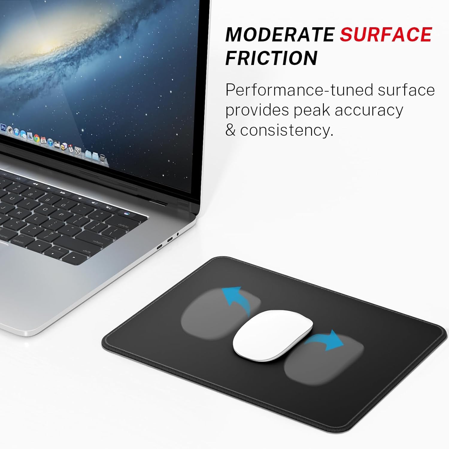 Mouse Pad [30% Larger] with Stitched Edges, 3 Pack Premium-Textured & Waterproof Mousepad Bulk with Non-Slip Rubber Base for Computers, Laptop, PC, Office & Home, 8.5 X 11 X 0.12 In, Black