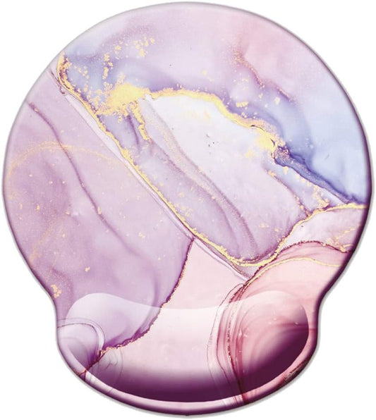 Memory Foam Wrist Support Mouse Pad Comfortable Padded Wrist Mousepads 9In X10In Desktop Notebook Mouse Mat (Marble Pretty Pink-Foam)
