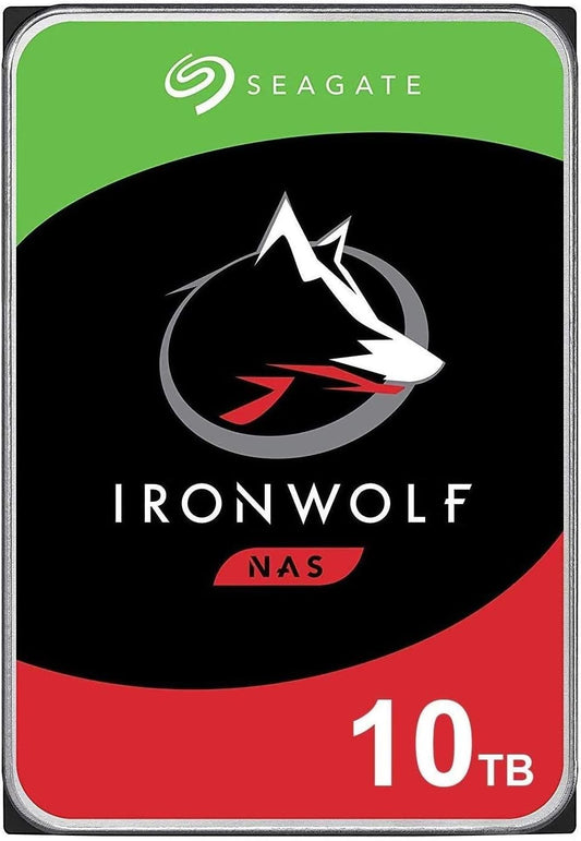 Ironwolf 10TB NAS Internal Hard Drive HDD – CMR 3.5 Inch SATA 6Gb/S 7200 RPM 256MB Cache for RAID Network Attached Storage, with Rescue Service (ST10000VN0008)