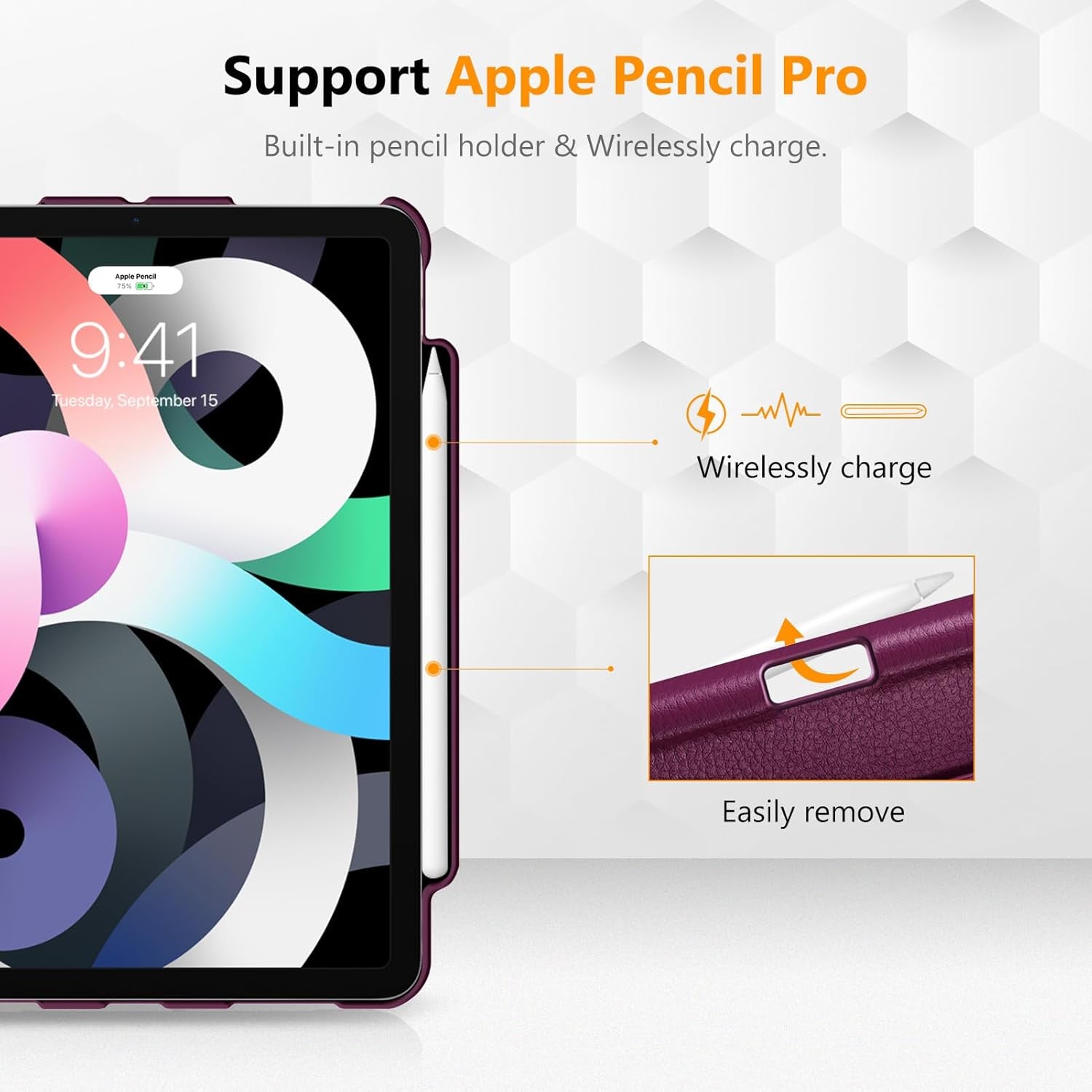 Rotating Case for Ipad Air 11-Inch M3 (2025) / M2 (2024), Ipad Air 5Th (2022) / 4Th Generation (2020) 10.9 Inch - 360 Degree Rotating Protective Stand Cover W/Pencil Holder, Purple