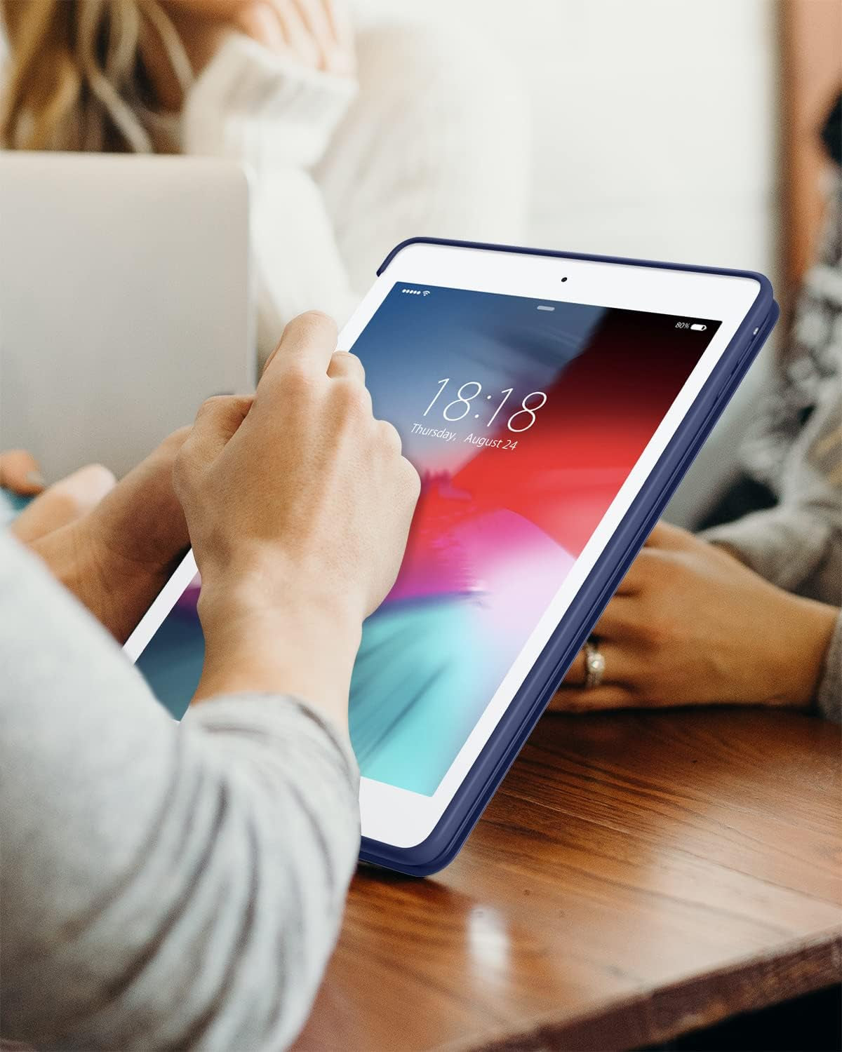 for Ipad Air 1St Edition Case, (NOT for Ipad Air 2 and Air 3) Ultra Slim Lightweight Smart Trifold Stand with Flexible Soft TPU Back Cover [Auto Sleep/Wake], Navy Blue